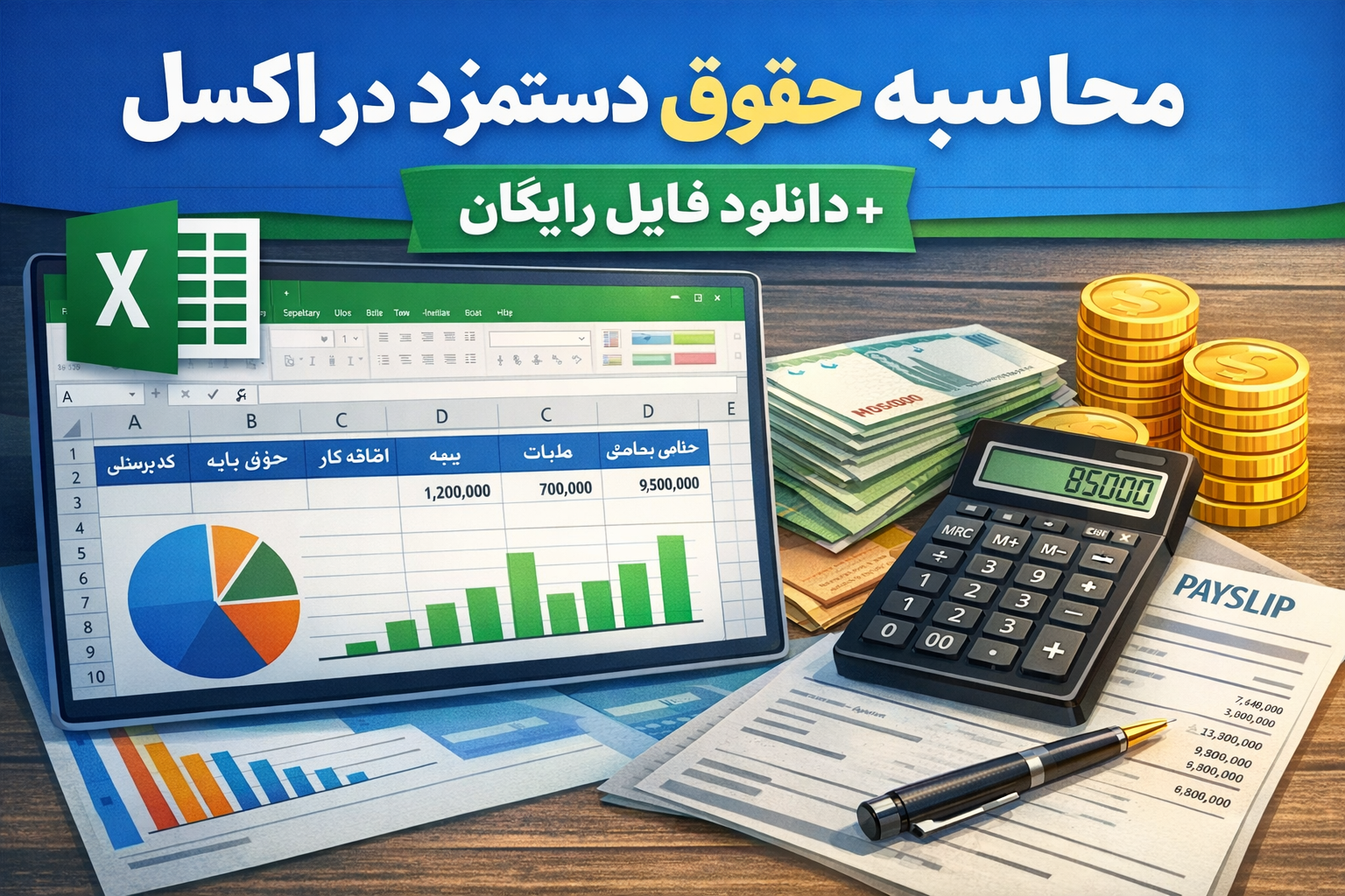 محاسبه حقوق و دستمزد در اکسل + دانلود فایل رایگان